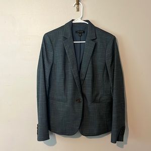 NWOT Plaid teal one button blazer